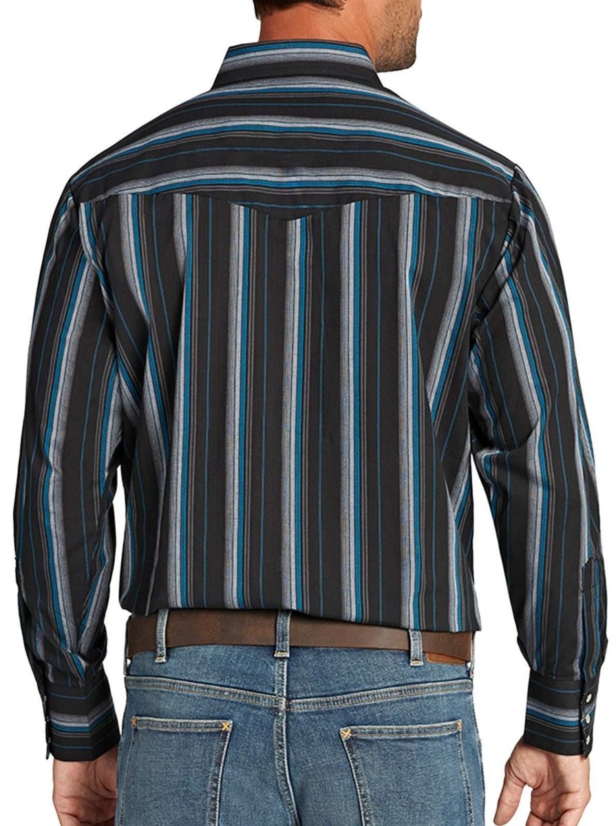 Men's Ely Cattleman Long Sleeve Stripe Western Snap Shirt - Ely Cattleman - Flyclothing LLC