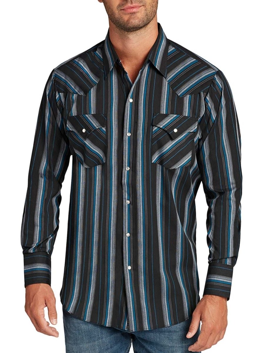 Men's Ely Cattleman Long Sleeve Stripe Western Snap Shirt - Ely Cattleman - Flyclothing LLC
