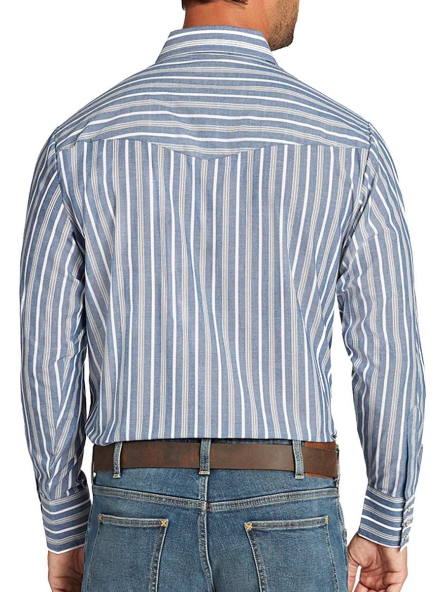 Men's Ely Cattleman Long Sleeve Stripe Western Snap Shirt - Ely Cattleman - Flyclothing LLC