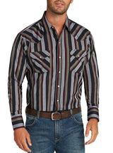 Men's Ely Cattleman Long Sleeve Stripe Western Snap Shirt - Ely Cattleman - Flyclothing LLC