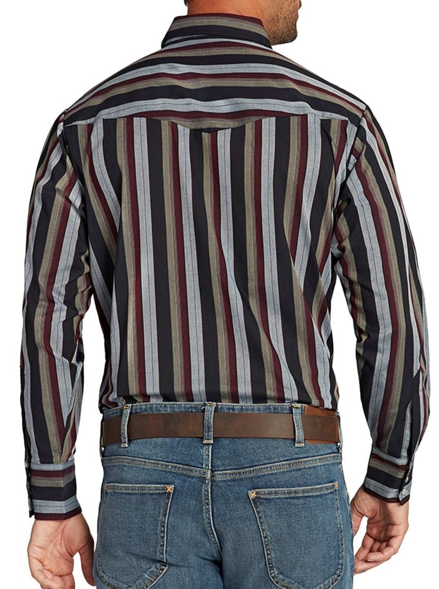 Men's Ely Cattleman Long Sleeve Stripe Western Snap Shirt - Ely Cattleman - Flyclothing LLC
