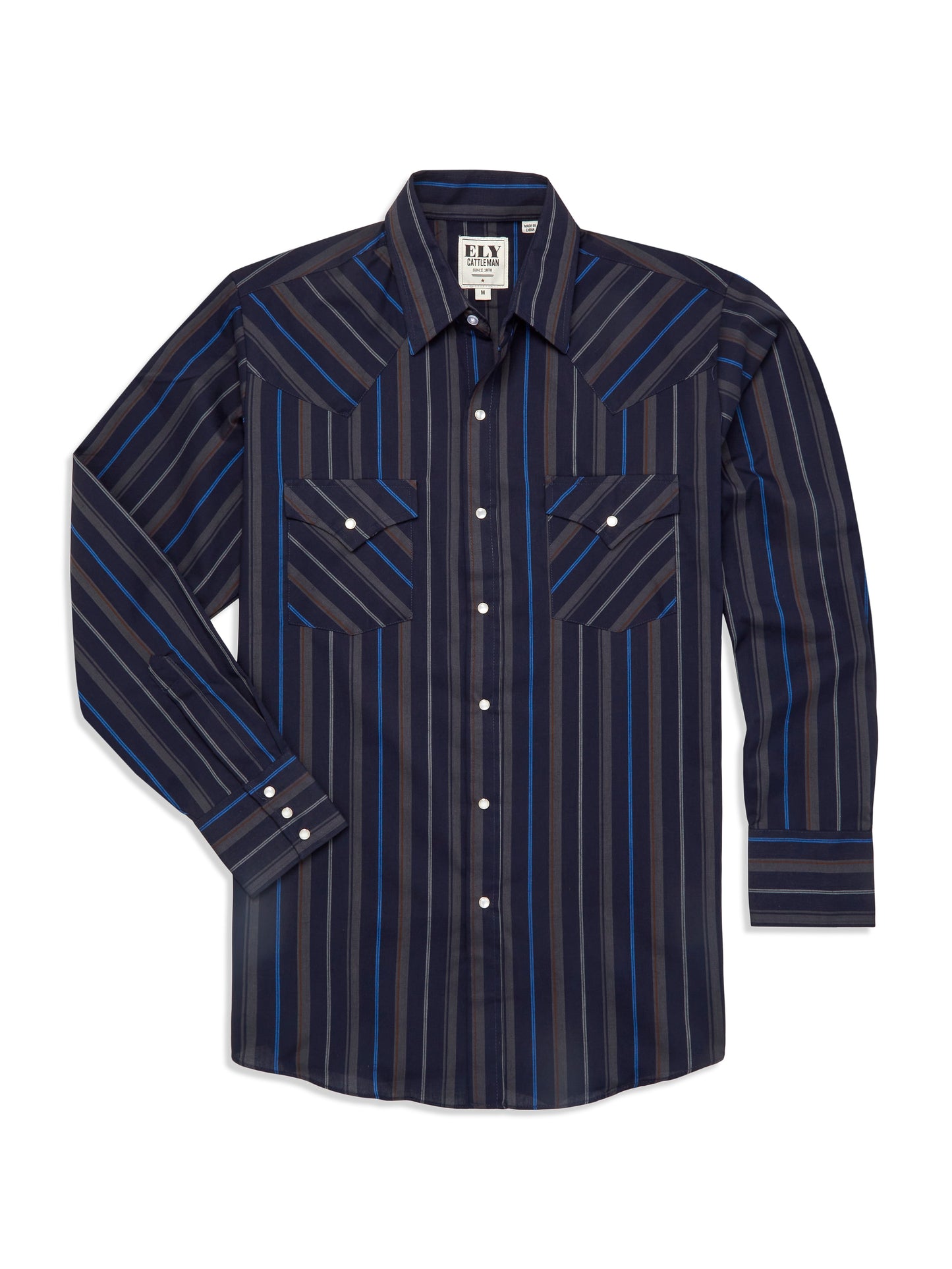 Men's Ely Cattleman Long Sleeve Stripe Western Snap Shirt