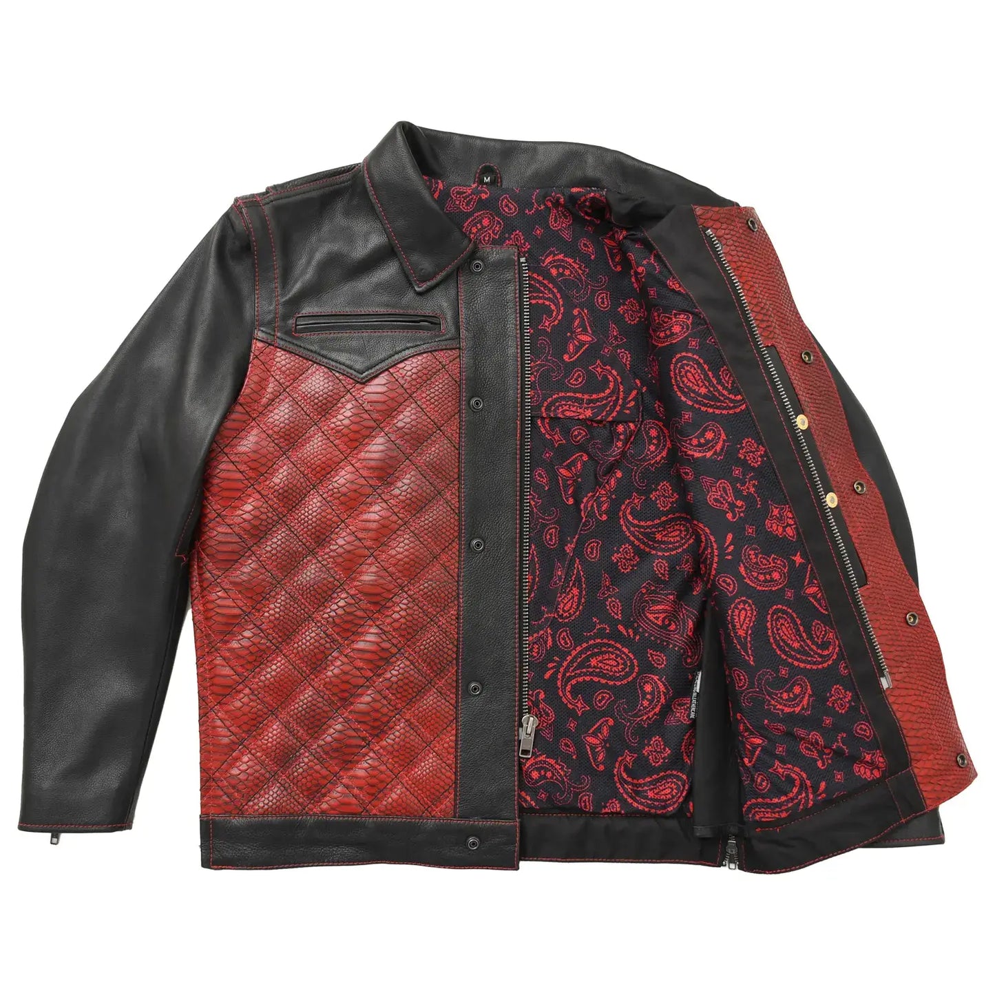 Redstrike Men’s Motorcycle Leather Jacket - First Manufacturing Company - Flyclothing LLC