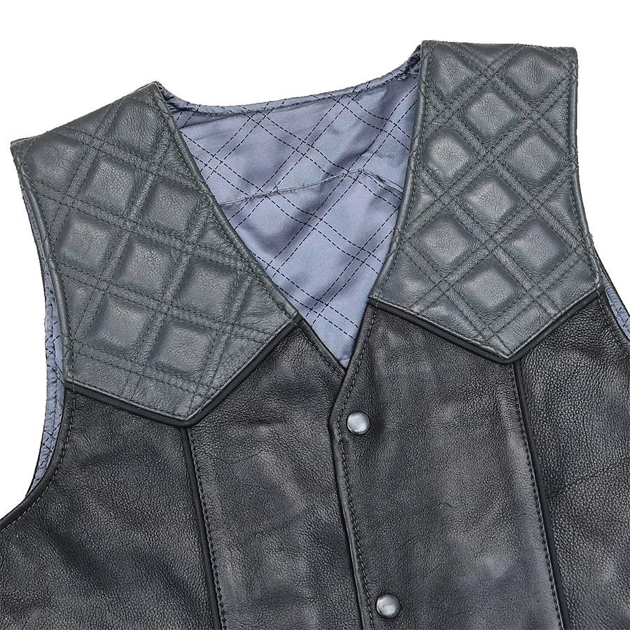 Hammer down Men's Western Style Leather Biker Vest - First Manufacturing Company - Flyclothing LLC