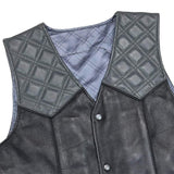 Hammer down Men's Western Style Leather Biker Vest - First Manufacturing Company - Flyclothing LLC