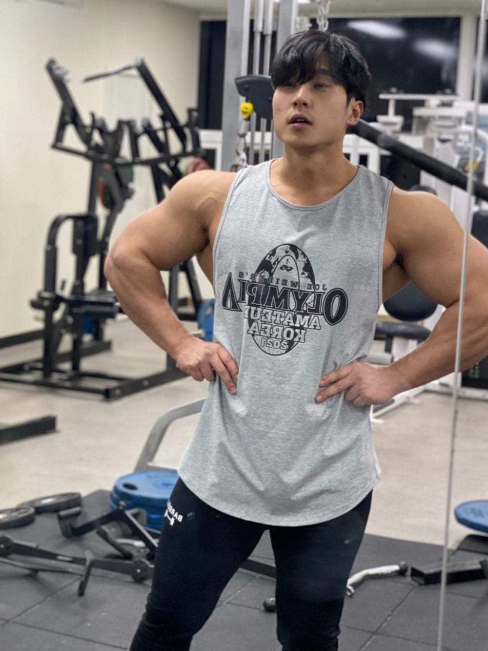 Men's Plus Size Graphic Round Neck Active Tank - Trendsi - Flyclothing LLC