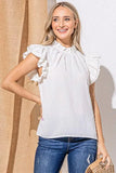 And The Why Polka Dot Textured Double Layered Ruffles Blouse - Trendsi