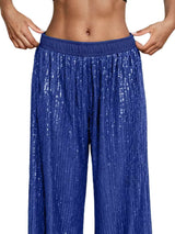 Sequin Wide-Leg Pants - Trendsi - Flyclothing LLC