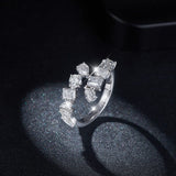 2.6 Carat Moissanite 925 Sterling Silver Bypass Ring - Trendsi