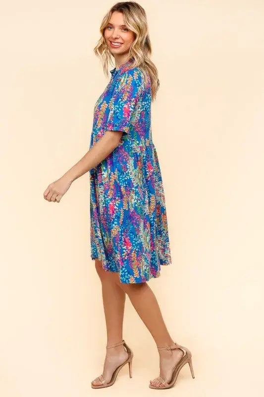 Haptics Johnny Collar Babydoll Dress with Side Pockets - Trendsi - Flyclothing LLC