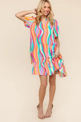 Haptics Tiered Woven Ruffle Hem Dress - Trendsi - Flyclothing LLC