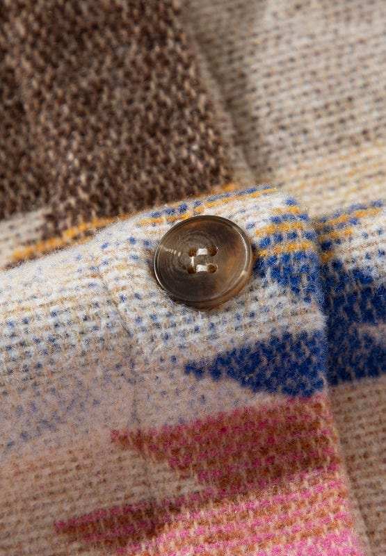 Geometric Button Up Long Sleeve Jacket - Trendsi - Flyclothing LLC