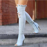 Peep Toe Stiletto Boots - Trendsi - Flyclothing LLC