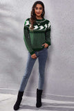 Ghost Pattern Round Neck Long Sleeve Sweater - Trendsi - Flyclothing LLC