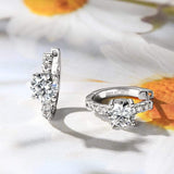 2.36 Carat Moissanite Zircon 925 Sterling Silver Hoop Earrings - Trendsi - Flyclothing LLC