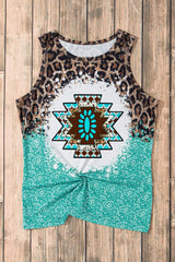 Leopard Round Neck Tank - Trendsi - Flyclothing LLC
