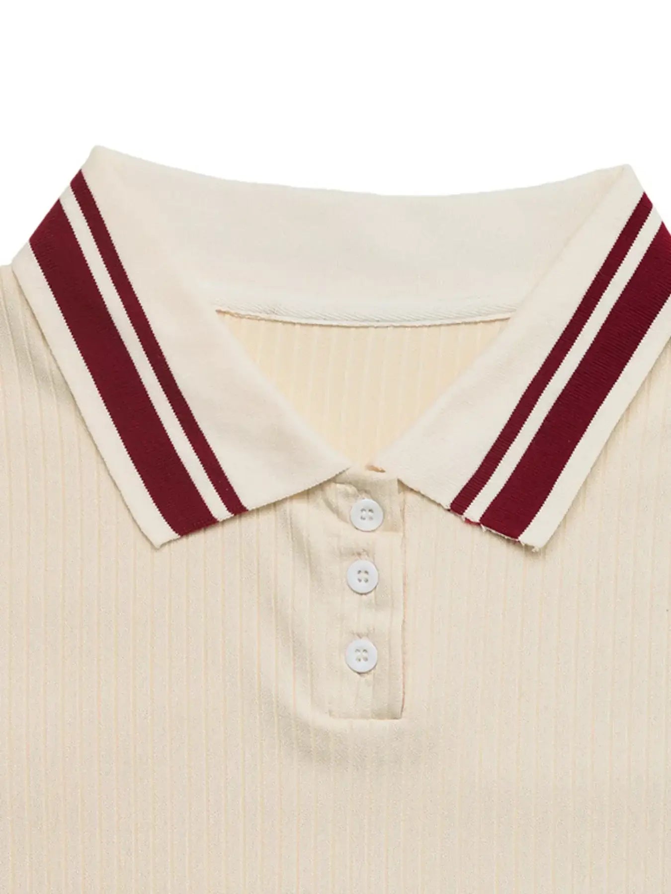 Striped Trim Short Sleeve Top - Trendsi - Flyclothing LLC
