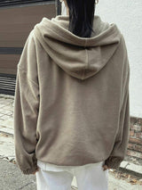 Mountain Quarter Zip Long Sleeve Hoodie - Trendsi - Flyclothing LLC