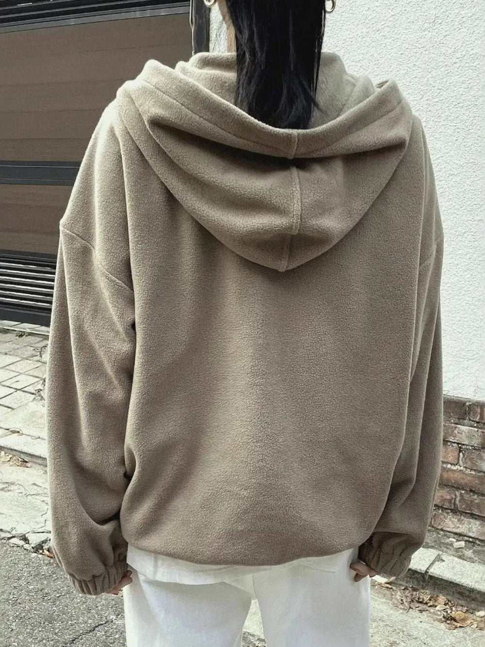 Mountain Quarter Zip Long Sleeve Hoodie - Trendsi - Flyclothing LLC