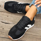 Striped Lace-Up Casual Sneakers - Trendsi - Flyclothing LLC