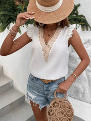 Full Size Ruffled V-Neck Tank - Trendsi