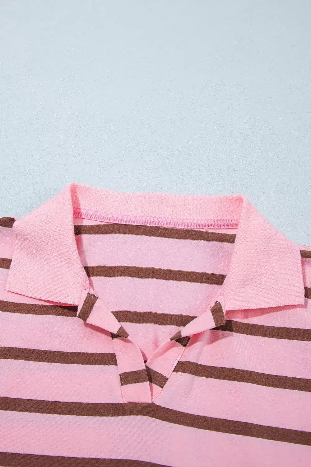Stripe Striped Long Sleeve Collar Shift Top - Trendsi - Flyclothing LLC