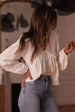 Lace Trim V-Neck Blouse - Trendsi - Flyclothing LLC
