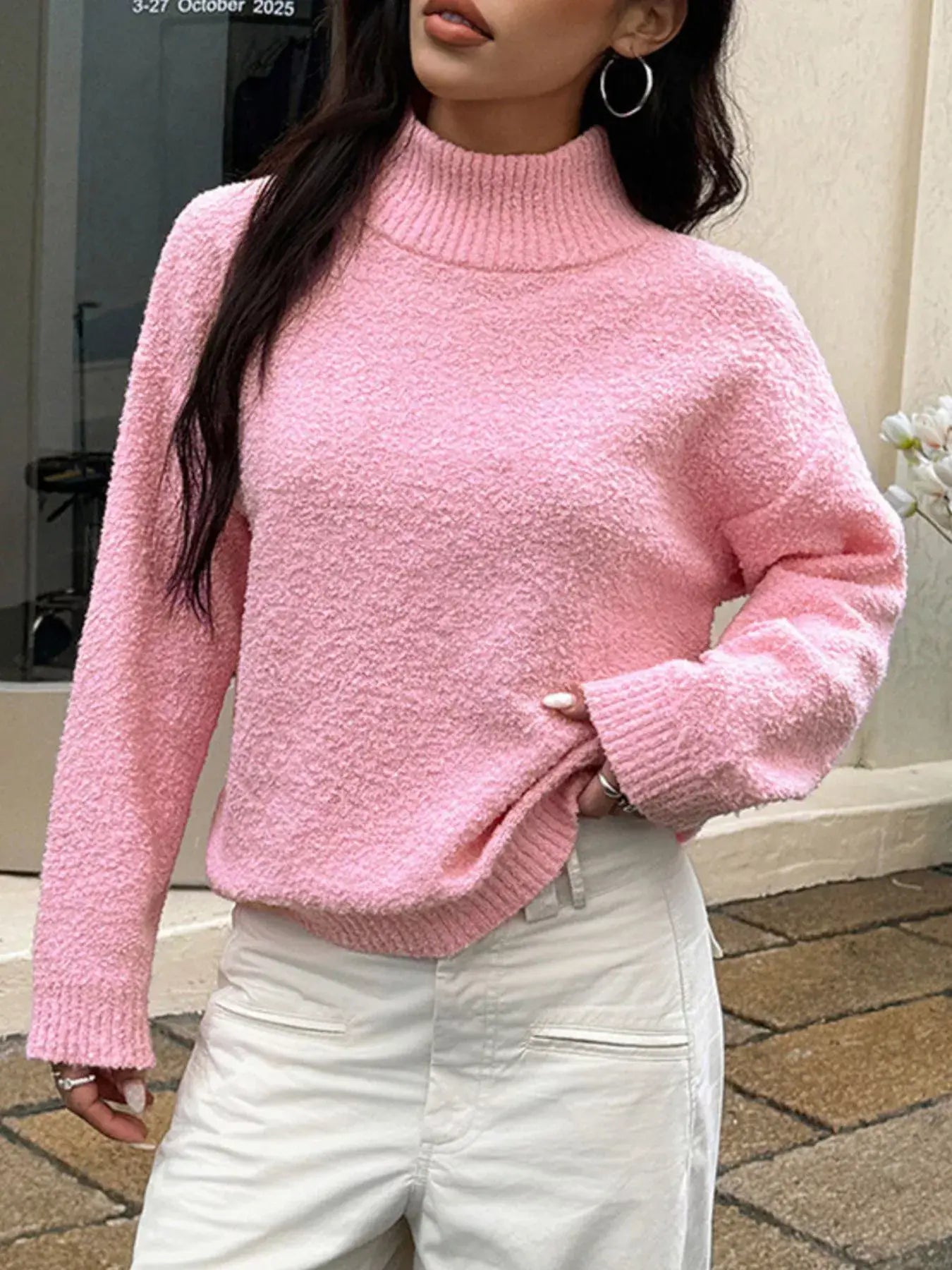 Turtleneck Long Sleeve Sweater - Trendsi - Flyclothing LLC