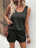 Casual Wide Strap Tank Top and Shorts Set - Trendsi - Flyclothing LLC
