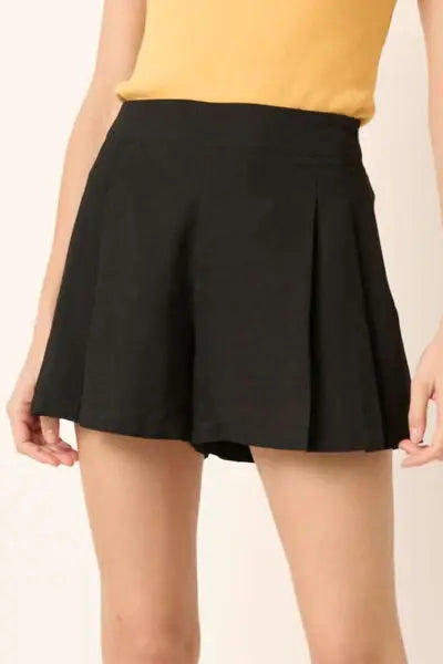 Mittoshop Side Invisible Zipper Pleated Shorts - Trendsi - Flyclothing LLC