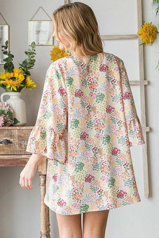 Heimish Full Size Multi Color Floral Open Cardigan Plus Size - Trendsi - Flyclothing LLC
