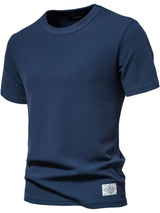 Men's Waffle-Knit Short Sleeve T-Shirt - Trendsi - Flyclothing LLC