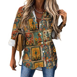 Baha Ranch Colores de Mexico Dia de los Muertos Button Up Blouse