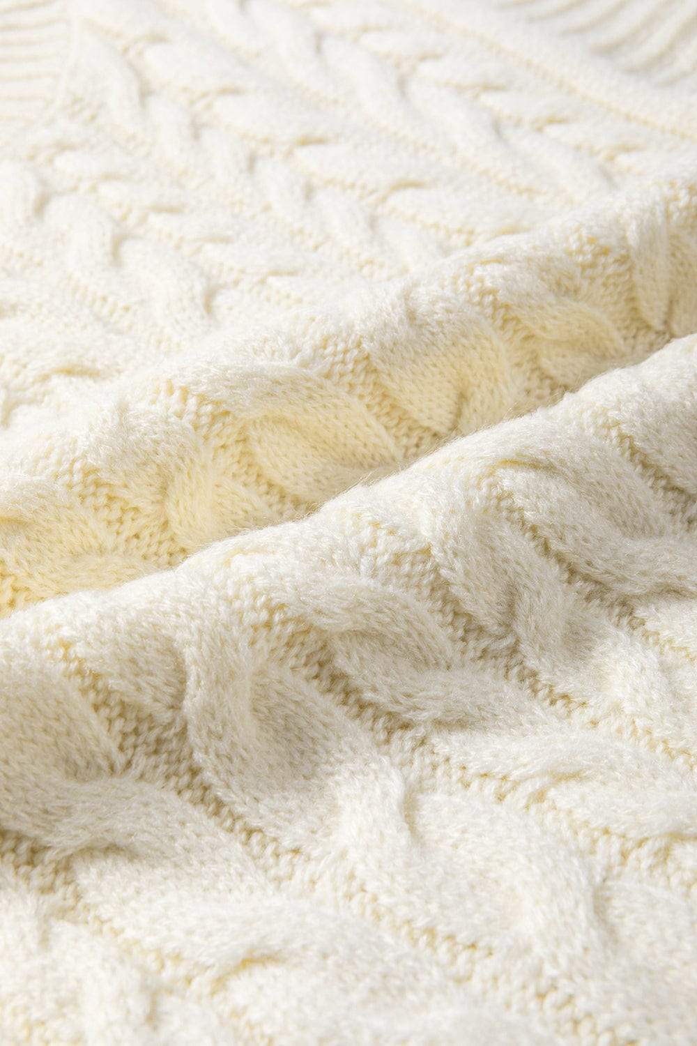 Cable Knit Turtleneck Sweater Vest - Trendsi - Flyclothing LLC