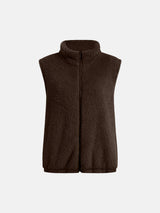 Full Size Fuzzy Zip Up Vest Coat with Pockets - Trendsi - Flyclothing LLC