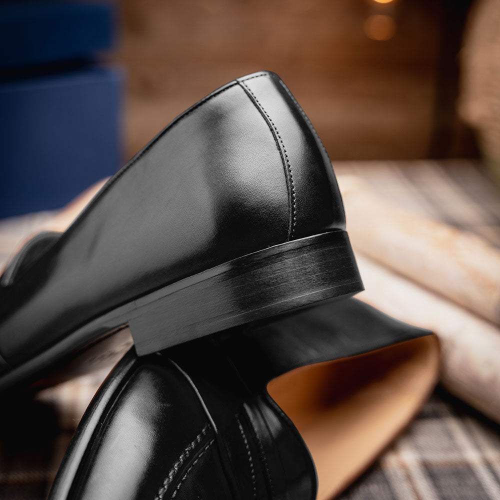 15-203-BLK SAVANNAH Calfskin Penny Loafer, Black - Zelli Italia - Flyclothing LLC
