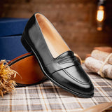 15-203-BLK SAVANNAH Calfskin Penny Loafer, Black - Zelli Italia - Flyclothing LLC