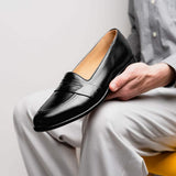 15-203-BLK SAVANNAH Calfskin Penny Loafer, Black - Zelli Italia - Flyclothing LLC