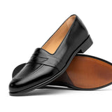 15-203-BLK SAVANNAH Calfskin Penny Loafer, Black - Zelli Italia - Flyclothing LLC