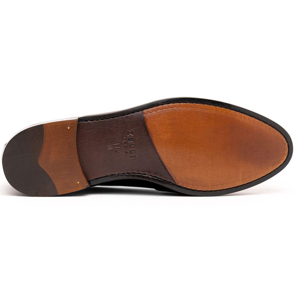 15-203-BLK SAVANNAH Calfskin Penny Loafer, Black - Zelli Italia - Flyclothing LLC