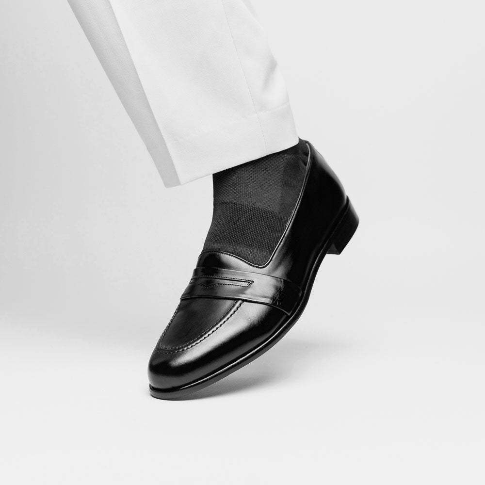 15-203-BLK SAVANNAH Calfskin Penny Loafer, Black - Zelli Italia - Flyclothing LLC
