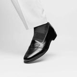 15-203-BLK SAVANNAH Calfskin Penny Loafer, Black - Zelli Italia - Flyclothing LLC