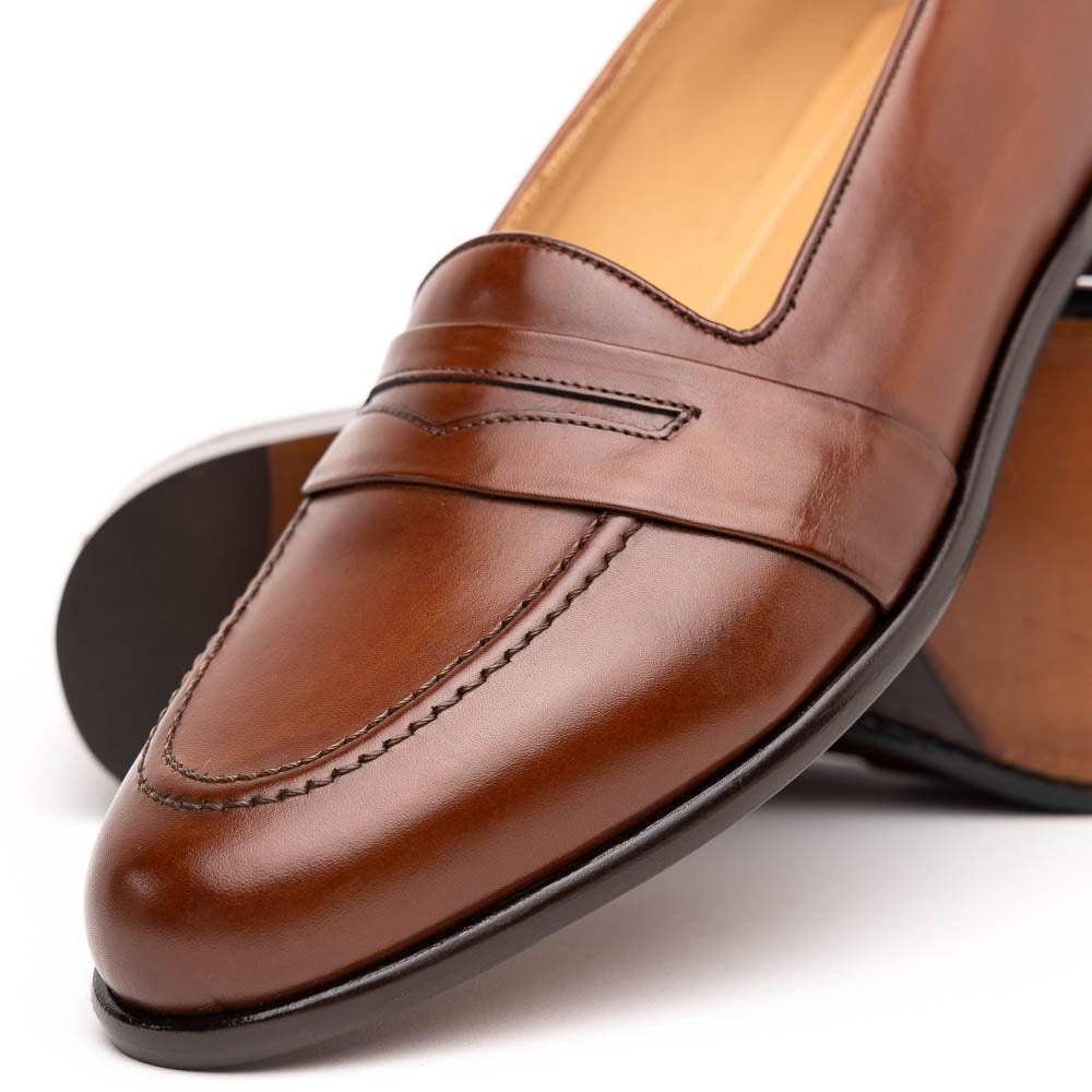 15-203-CHL SAVANNAH Calfskin Penny Loafer, Chili - Zelli Italia - Flyclothing LLC