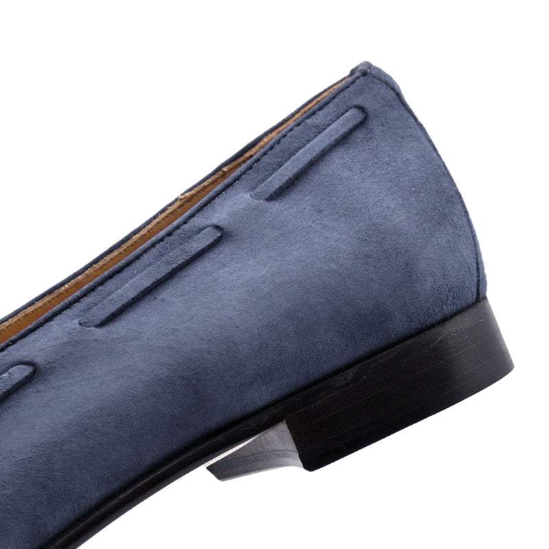 16-580-BLU NAPLES Italian Kid Suede Tassel Loafer, Blue Water - Zelli Italia - Flyclothing LLC