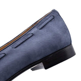 16-580-BLU NAPLES Italian Kid Suede Tassel Loafer, Blue Water - Zelli Italia - Flyclothing LLC