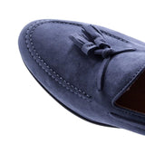 16-580-BLU NAPLES Italian Kid Suede Tassel Loafer, Blue Water - Zelli Italia - Flyclothing LLC