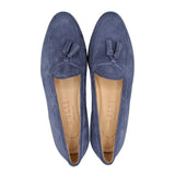 16-580-BLU NAPLES Italian Kid Suede Tassel Loafer, Blue Water - Zelli Italia - Flyclothing LLC