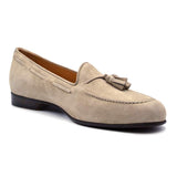16-580-BON NAPLES Italian Kid Suede Tassel Loafer, Bone - Zelli Italia - Flyclothing LLC