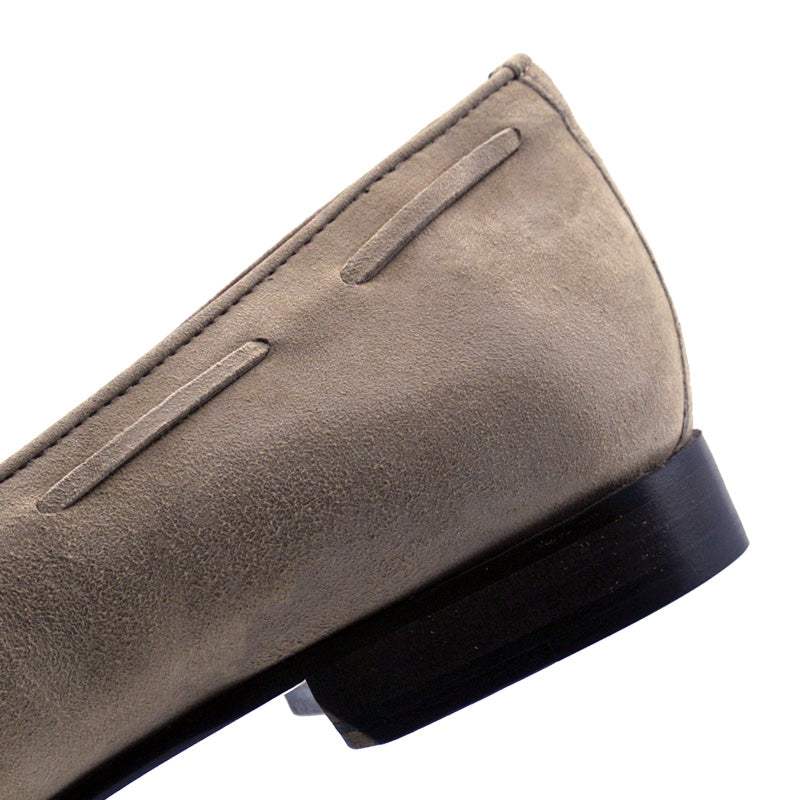 16-580-BON NAPLES Italian Kid Suede Tassel Loafer, Bone - Zelli Italia - Flyclothing LLC