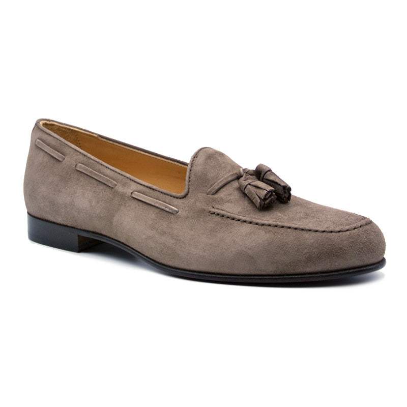16-580-MOC NAPLES Italian Kid Suede Tassel Loafer, Mocha - Zelli Italia - Flyclothing LLC